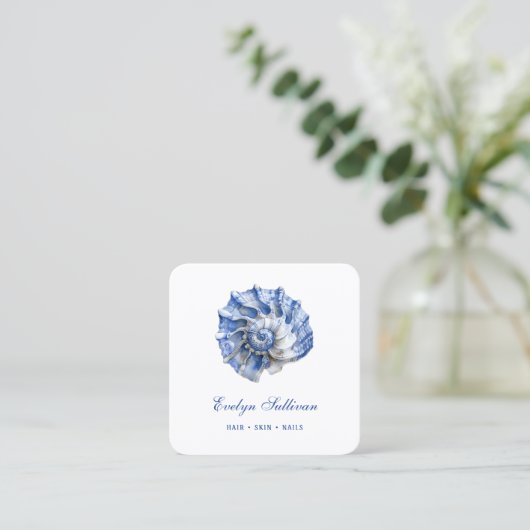 Blue Seashell Logo Visitenkarte (Stehend Vorderseite)