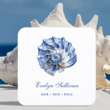 Blue Seashell Logo Visitenkarte