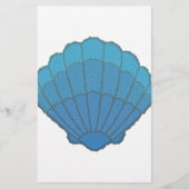 Blue Seashell Mosaic Briefpapier (Vorderseite)