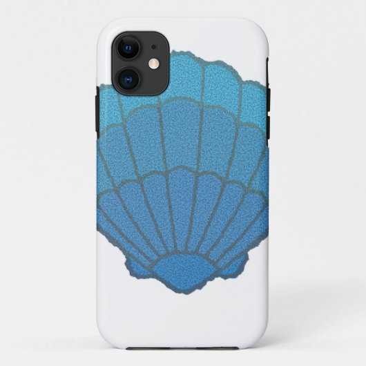Blue Seashell Mosaic Case-Mate iPhone Hülle (Rückseite)