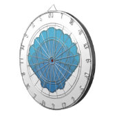 Blue Seashell Mosaic Dartscheibe (Vorderseite rechts)