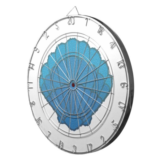 Blue Seashell Mosaic Dartscheibe (Vorderseite rechts)