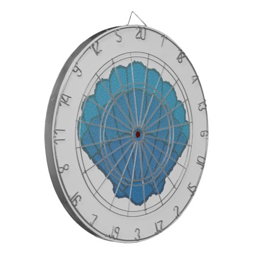 Blue Seashell Mosaic Dartscheibe (Vorderseite Links)