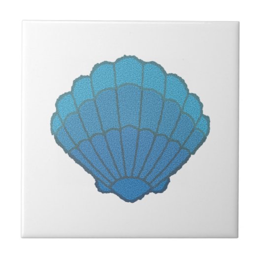 Blue Seashell Mosaic Fliese (Vorderseite)