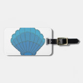 Blue Seashell Mosaic Gepäckanhänger (Vorderseite horizontal)