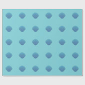 Blue Seashell Mosaic Geschenkpapier (Flach)