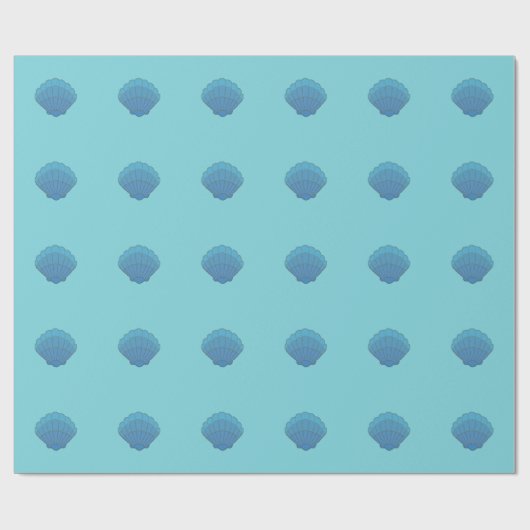 Blue Seashell Mosaic Geschenkpapier (Flach)