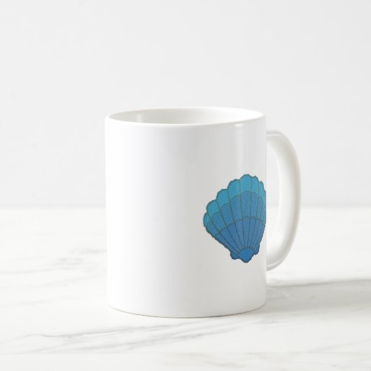 Blue Seashell Mosaic Kaffeetasse (VorderseiteRechts)