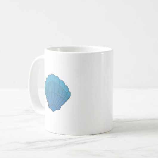 Blue Seashell Mosaic Kaffeetasse (Vorderseite Links)
