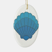Blue Seashell Mosaic Keramik Ornament (Rechts)