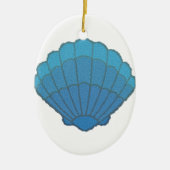 Blue Seashell Mosaic Keramik Ornament (Vorne)