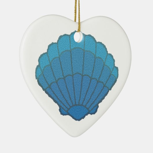 Blue Seashell Mosaic Keramik Ornament (Rechts)