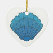 Blue Seashell Mosaic Keramik Ornament (Vorne)