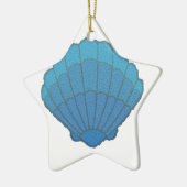 Blue Seashell Mosaic Keramikornament (Links)