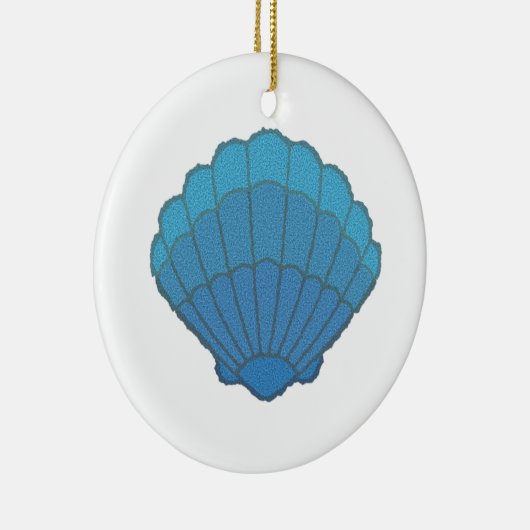 Blue Seashell Mosaic Keramikornament (Rechts)