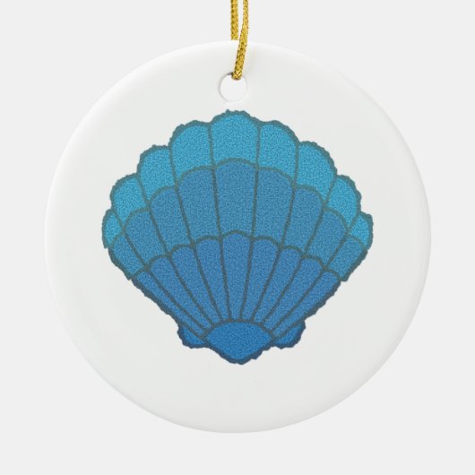 Blue Seashell Mosaic Keramikornament (Vorne)
