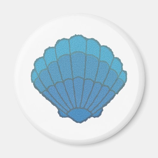 Blue Seashell Mosaic Magnet (Vorne)