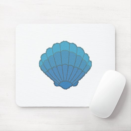 Blue Seashell Mosaic Mousepad (Mit Mouse)