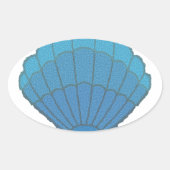Blue Seashell Mosaic Ovaler Aufkleber (Vorderseite)