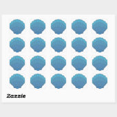 Blue Seashell Mosaic Quadratischer Aufkleber (Blatt)
