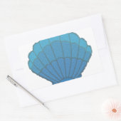 Blue Seashell Mosaic Rechteckiger Aufkleber (Umschlag)