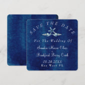 Blue Seashell Navy Blue Watercolor Wedding Save The Date (Vorne/Hinten)