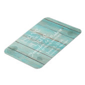 Blue Seashell on Wood Beach Wedding Save the Date Magnet (Linke Seite)