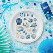Blue Seashell Paper Teller | Individuelle Name (Party)