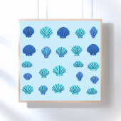 Blue Seashell Poster