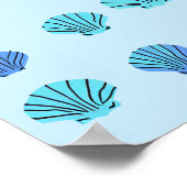 Blue Seashell Poster (Ecke)
