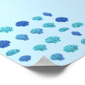 Blue Seashell Poster (Ecke)