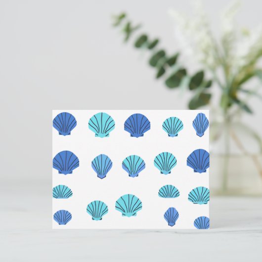 Blue Seashell Postkarte (Stehend Vorderseite)