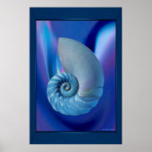 Blue Seashell Print Poster (Vorne)