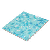 Blue Seashell & Star Bathroom Art Fliese (Seite)