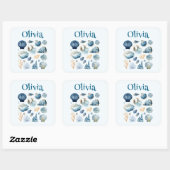 Blue Seashell Sticker | Custom Name (Blatt)