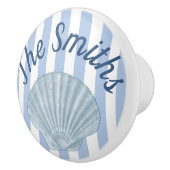 Blue Seashell & Stripes Keramikknauf (Rechts)