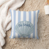 Blue Seashell & Stripes Kissen (Decke)