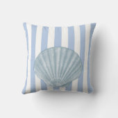 Blue Seashell & Stripes Kissen (Rückseite)