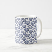 Blue Seashell Themed Coffee Tasse (VorderseiteRechts)