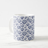 Blue Seashell Themed Coffee Tasse (Vorderseite Links)