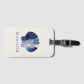 Blue Seashell Tropical Coastal Vacation Gepäckanhänger (Vorderseite (Horizontal))