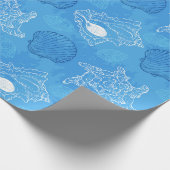 Blue Seashell Underwater Geschenkpapier (Ecke)