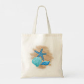 Blue Seashells auf der Beachtote-Tasche Tragetasche (Rückseite)