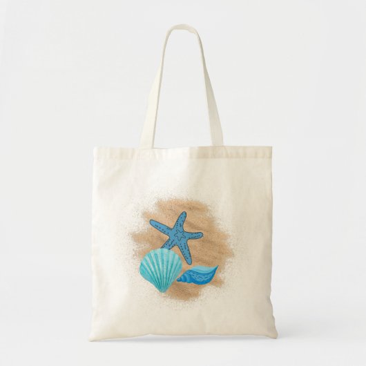 Blue Seashells auf der Beachtote-Tasche Tragetasche (Vorne)