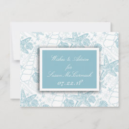 Blue Seashells Baby Duschberatung und Wunschkarten Hinweiskarte