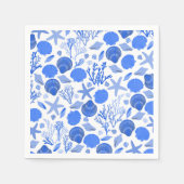 Blue Seashells BEACH Bridal Showparty Serviette (Vorderseite)