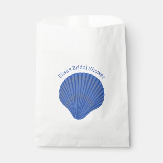 Blue Seashells CUSTOM Beach Bridal Dusche Geschenktütchen (Vorderseite)