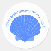 Blue Seashells CUSTOM Brautparty Wedding Runder Aufkleber (Vorderseite)