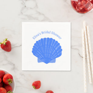 Blue Seashells CUSTOM Bridal Showparty Serviette