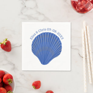 Blue Seashells CUSTOM Wedding Verlobung Serviette